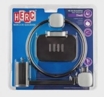 HERC - KIT ACESSORIO P/BANHEIRO PRETO 4PCS*