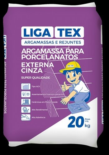 Ligatex - Argamassa Porcel Externo Cinza 20kg *