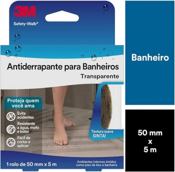 3m - Fita Antiderrapante Transp.50x5m Banheiro*