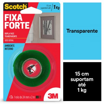 3m - Fita Dupla Face Fixa Forte 1kg 24mmx2mt *